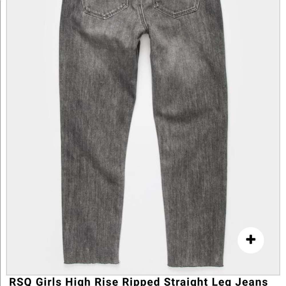 RSQ Girls High Rise Ripped Straight Leg Jeans